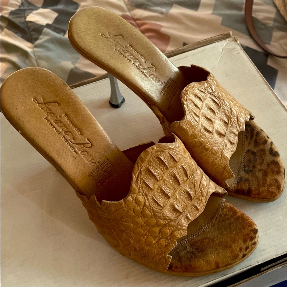 Authentic Crocodile Skin high heels, handmade, used, normal wear.